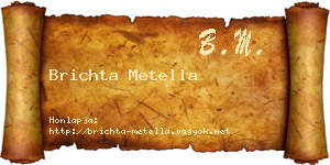 Brichta Metella névjegykártya